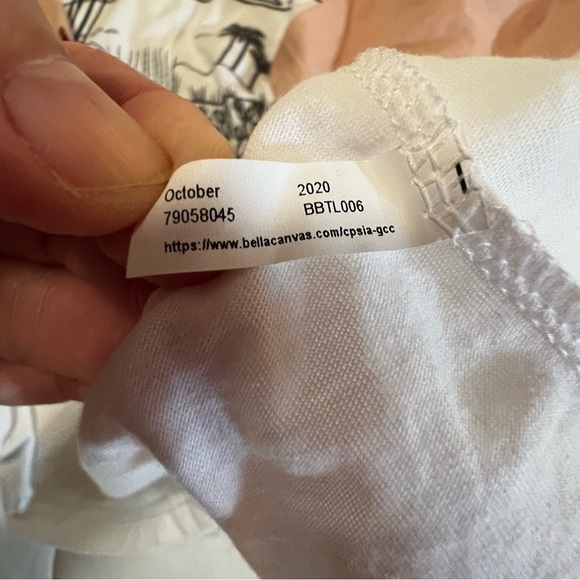 NWT Girls Airlume Jersey Large Laguna Beach California Shirt White Pink Large - Picture 8 of 12